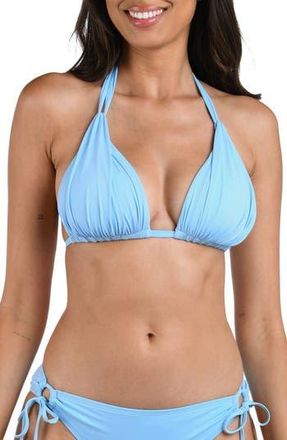 La Blanca Island Goddess Halter Bikini Top in Crystal Blue at Nordstrom Rack, Size 14