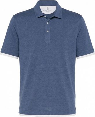 Brunello Cucinelli Short Sleeve Polo Shirt With Faux-Layering