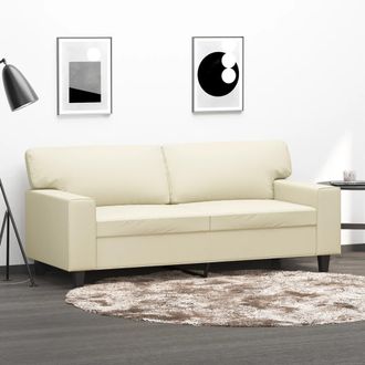 vidaXL Sof&aacute; De 2 Plazas De Cuero Sint&eacute;tico Color Crema 140 Cm Vidaxl