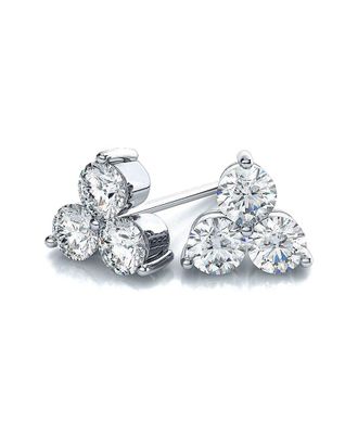 Suzy Levian 14K 0.20 Ct. Tw. Diamond Cluster Earrings