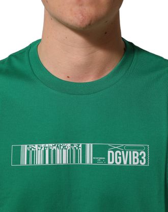 Dolce & Gabbana Mens Green Cotton Dgvib3 Print Crew Neck T-Shirt
