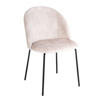 LOLAhome Silla tapizada ovalo beige