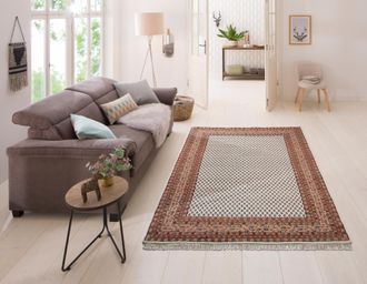 My Home Orientteppich »Levin« rechteckig 12 mm Höhe handgeknüpft, reine Wolle, mit Fransen, auch als Läufer, Wohnzimmer