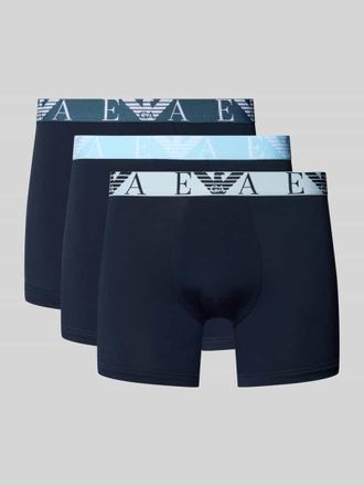 Emporio Armani Boxershorts mit elastischem Logo-Bund im 3er-Pack in Dunkelblau, Größe M