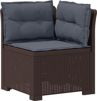 vidaXL Sill&oacute;n Individual De Jard&iacute;n Con Cojines Apariencia De Ratan Pp Vidaxl