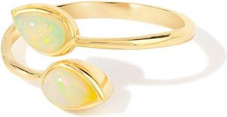 Tiramisu 14K Over Silver 1.03 Ct. Tw. Ethiopian Opal Bypass Ring