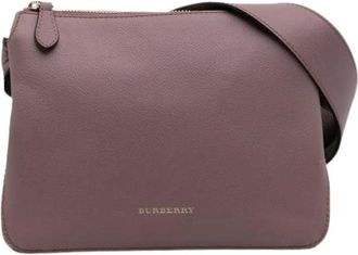 Burberry Pre-owned Cross Body Bags, female, Pink, Size: ONE SIZE Pre-owned Vintage Leather Crossbody Bag