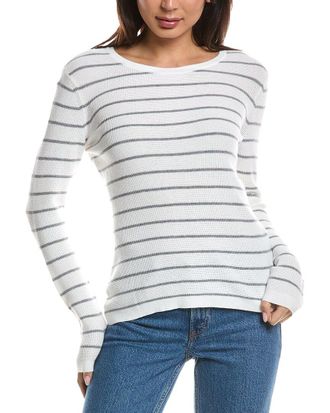 Fort&eacute; Cashmere Thermal Crewneck Cashmere-Blend Sweater