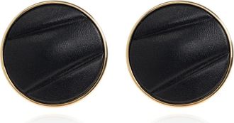 Chlo&eacute; Earrings, female, Black, Size: ONE SIZE Pleats Round Clip-On Earrings