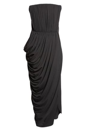 Stella McCartney Strapless Draped Crepe Jersey Gown in Black at Nordstrom, Size 6 Us