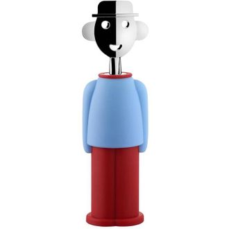 Alessi AM23 LAZR Cavatappi di Design, Resina termoplastica,zama cromata, Azzurro