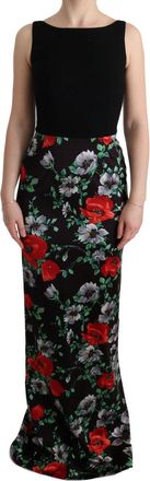 Dolce & Gabbana Bloemenprint Zijde Maxi Jurk