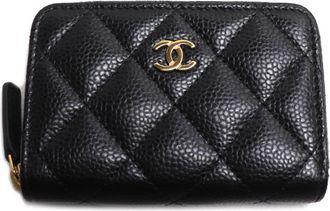 Chanel Black Leather Coin Purse/Coin Case (Pre-Owned)