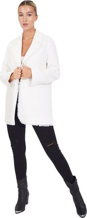 Belle & Bloom Young Blood Frayed Edge Blazer in Cream at Nordstrom, Size X-Small Au