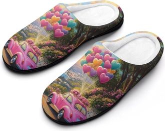 Generic Car Balloon Womens Slippers Warm House Slippers Indoor House Shoes with Anti-Skid Rubber Sole