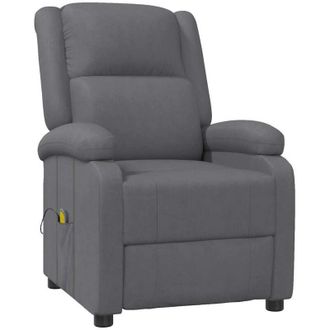 vidaXL Sill&oacute;n De Masaje De Cuero Sint&eacute;tico Gris Vidaxl