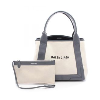 Balenciaga Beige Gray Canvas Leather Tote Bag (Pre-Owned)