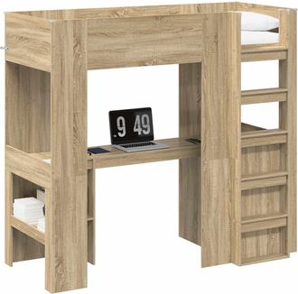 vidaXL Estructura De Litera Con Escritorio Roble Sonoma 75 X 190 Cm Vidaxl