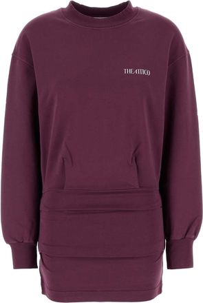 The Attico Plum Stretch Cotton Mini Dress