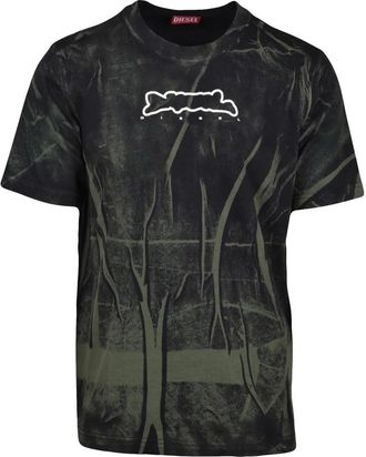 Diesel Green Black Graphic T-Shirt