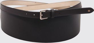 Max Mara Cintura in pregiata pelle di vitello liscia con fibbia metallica