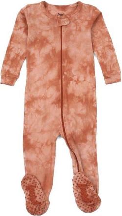 Leveret Footed Printed Cotton Pajamas, Solids, Stripes & Tie Dye in Tie Dye Peach Mix at Nordstrom, Size 12-18M