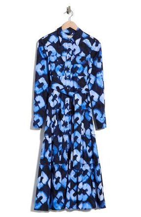 Diane Von F&uuml;rstenberg Regina Long Sleeve Shirtdress in Shibori Links Medium at Nordstrom Rack, Size X-Small