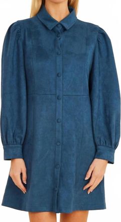 Dolce Cabo Faux Suede Tailored Dress In Dark Teal