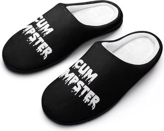 Generic Cum Dumpster Funny Mens Cotton Slippers Shoes Novelty Soft Non-Slip Sole Home Shoe