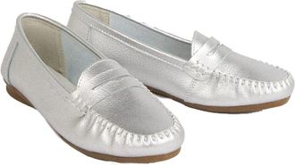 Good for the Sole Good for The Sole Womens/Ladies Nessa Leather Loafers (7 UK) (Silver)