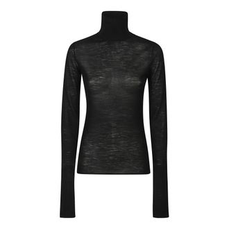 Patrizia Pepe Patrizia Pepe, Long Sleeve Tops, female, Black, Size: S Turtle Neck Sweater
