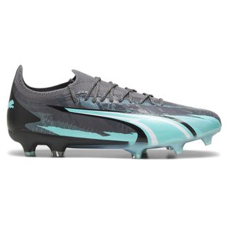 Puma Mens Ultra Ultimate Rush Fg/Ag Shoes, Color Strong Gray/White/Elektro Aqua, Size: 8 UK