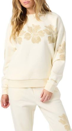 O'Neill Lei Floral Graphic Sweatshirt in Winter White at Nordstrom, Size Xx-Large
