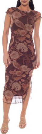 Bebe Mesh T-Shirt Dress in Brown Multi at Nordstrom Rack, Size X-Small