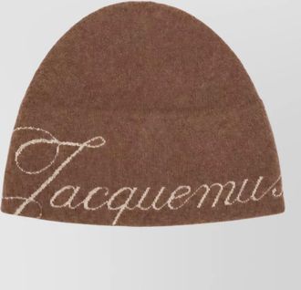 Jacquemus cashmere virgin wool logo knit beanie