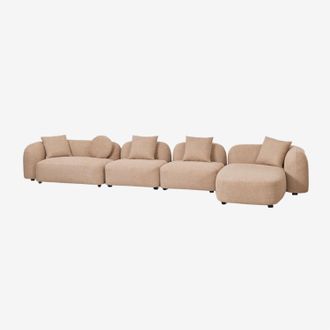Sklum Sof&aacute; Modular Chaise Longue Derecho De 4 Piezas En Chenilla Coco Sklum