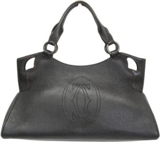 Cartier Pre-owned Handbags, female, Black, Size: ONE SIZE Pre-owned Vintage Leather Handbag