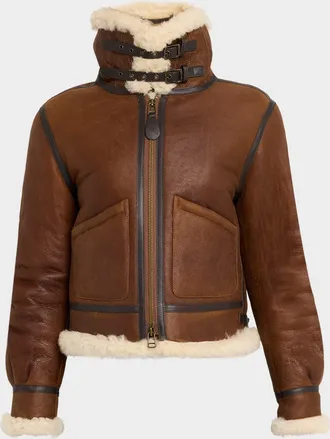 Polo Ralph Lauren Zip-Front Shearling Flight Jacket