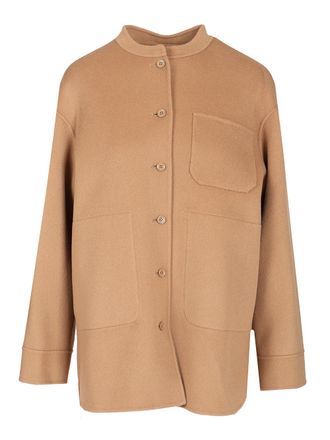 Max Mara Wool Shirt Jacket Giacche Beige-Donna
