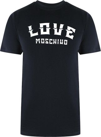 Love Moschino Heren Vet Logo T-Shirt (Zwart)