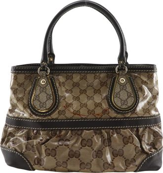 Gucci Brown Coated Canvas Tote Bag (Pre-Owned)