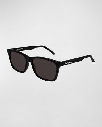 Saint Laurent Mens Square Solid Injection Sunglasses