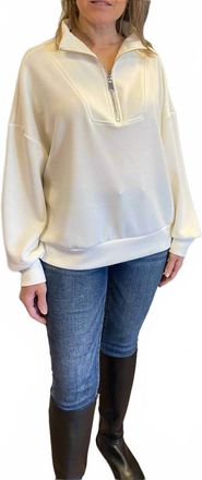 Ariella Cable Knit Sweater With Zipper In Ivory