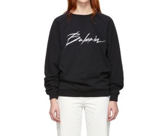 Balmain Black Logo Sweatshirt Size M