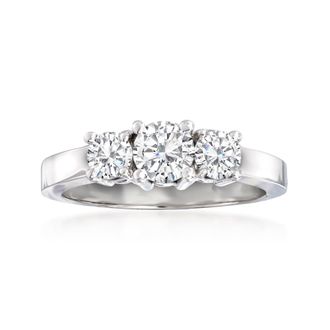 Ross-Simons Diamond 3-Stone Ring in 14kt White Gold