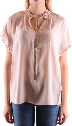 Michael Kors Oversized Blouse met Fluttermouwen - Dames - Blouses - Roze - XS - Overhemden