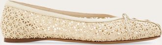 Ferragamo Women Lace ballet flat White Size 10.5