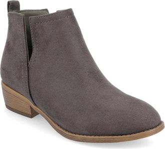 Journee Collection Womens Journee Collection Rimi Boots Gray Faux Suede Ankle Bootie RHS6778