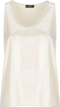 PESERICO Zijde-cr&ecirc;pe top - Beige