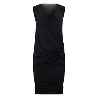 Alberta Ferretti Kleedjes, Dames, Zwart, S, Fitted Dress with Draping